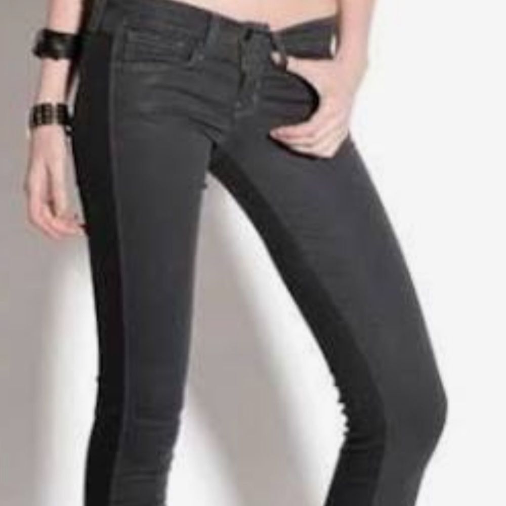 Flying Monkey Gray and Black Color Block Stretchy Jeans Size 25